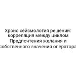 Хроно сейсмология решений: корреляция между циклом Предпочтения желания и собственного значения оператора